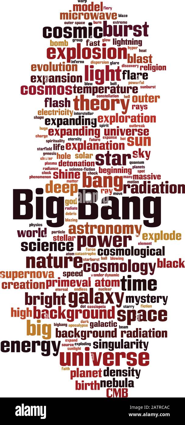 Big Bang word cloud concept. Collage made of words about Big Bang. Vector illustration Stock Vector