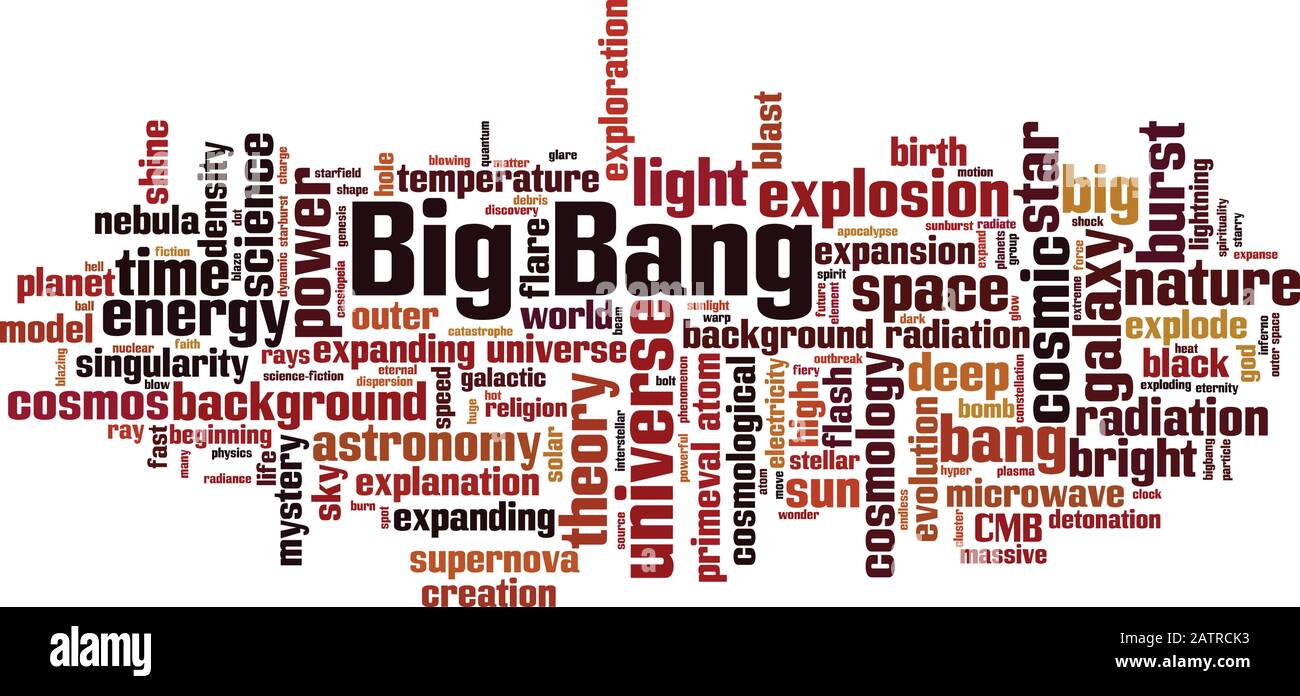 Big Bang word cloud concept. Collage made of words about Big Bang. Vector illustration Stock Vector