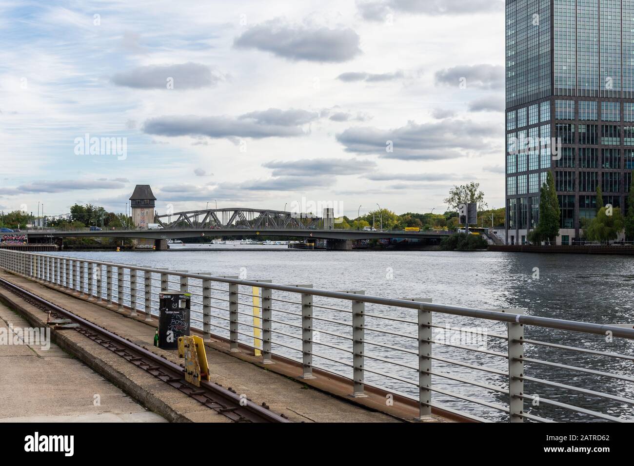 Berlin, Germany- October 6, 2019: view of the Elsen Bridge from the ...