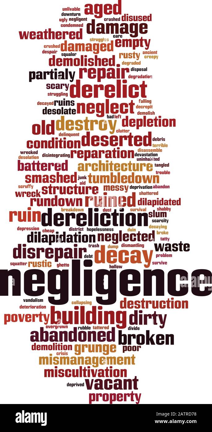 Negligence word cloud concept. Collage made of words about negligence