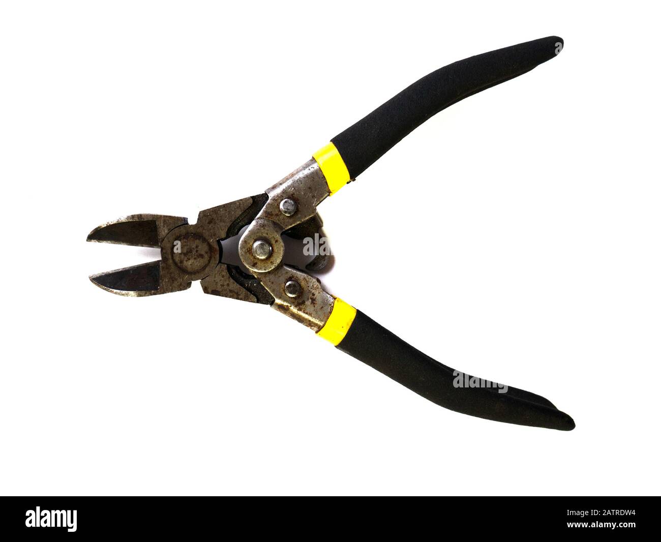 Pliers and cutters on a white background. Stock Photo