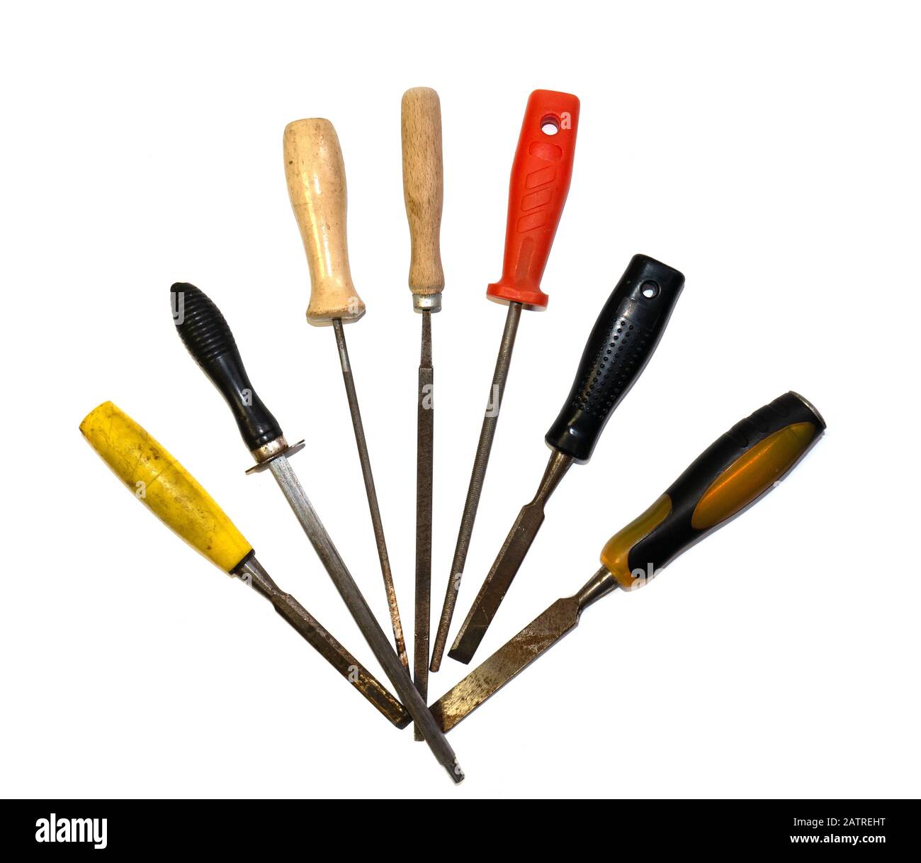 A set of different types of chisels and files Stock Photo Alamy