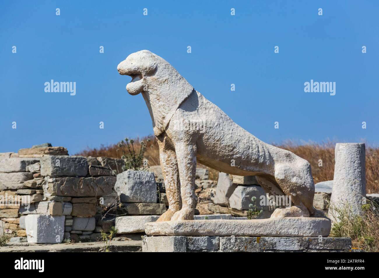 Delos terrace of the lions hi-res stock photography and images - Alamy