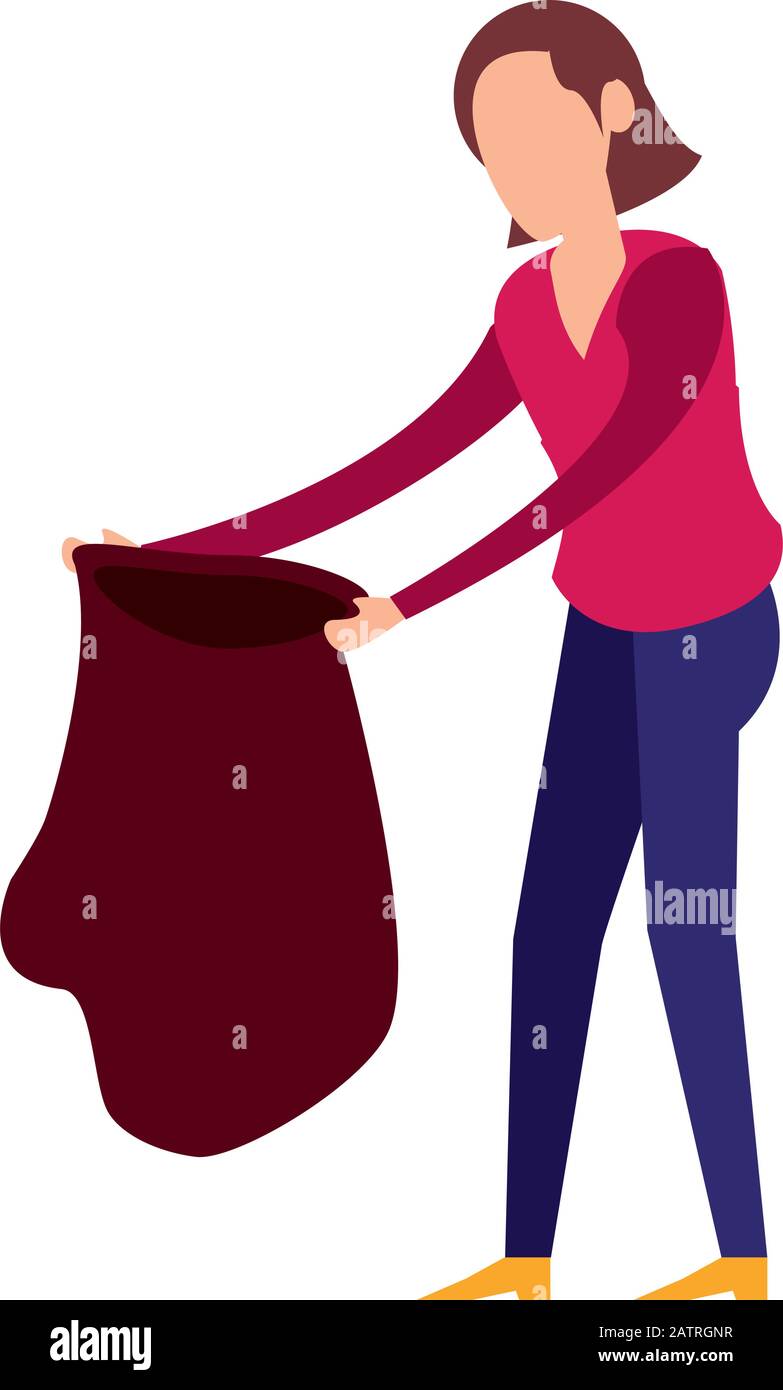 Girl lifting garbage Stock Vector Images Alamy