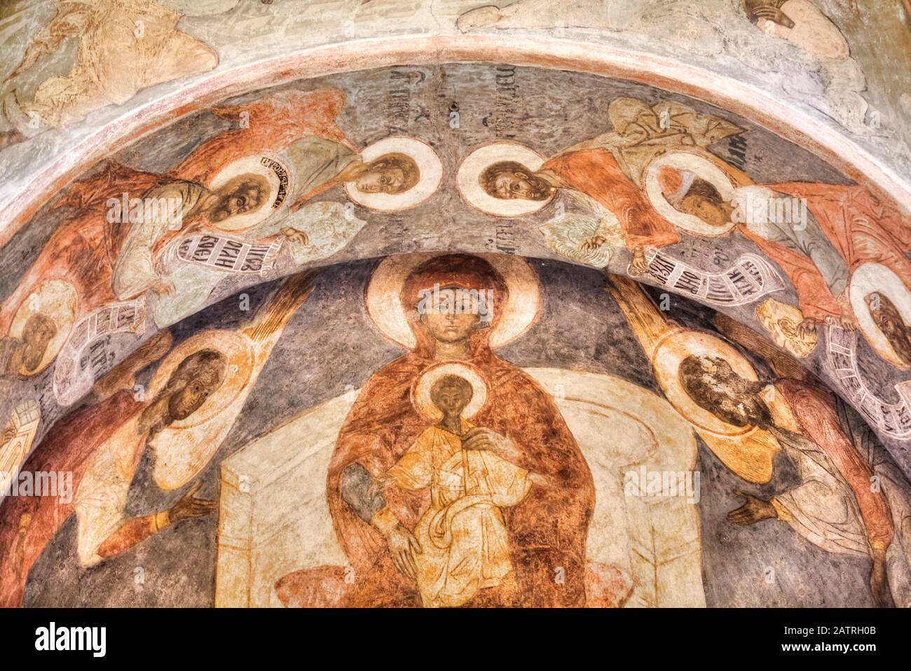 Fresco, Transfiguration Cathedral, Spassky Monastery; Yaroslavl, Yaroslavl Oblast, Russia Stock Photo