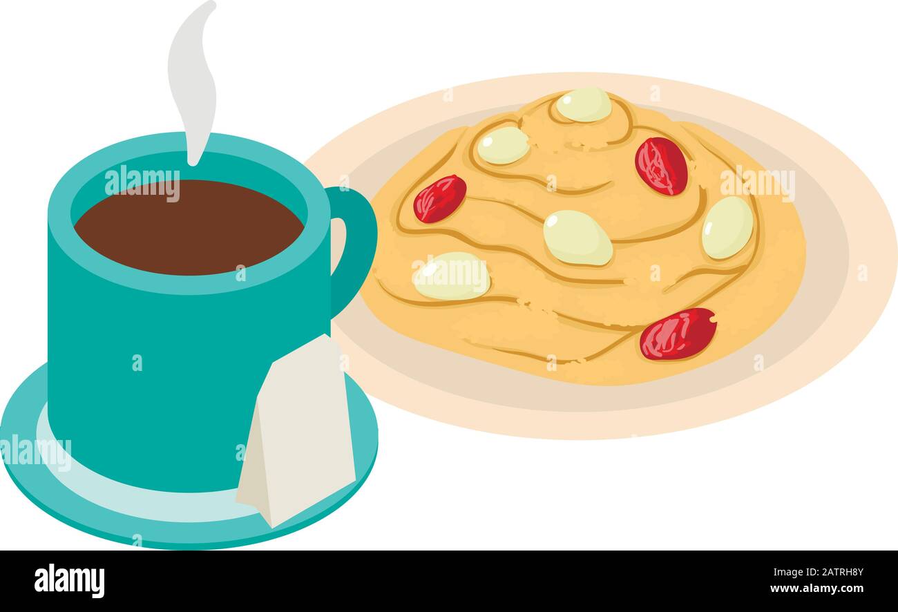 Healthy breakfast icon, isometric style Stock Vector