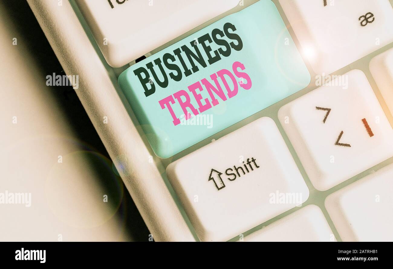 Writing note showing Business Trends. Business concept for a general ...