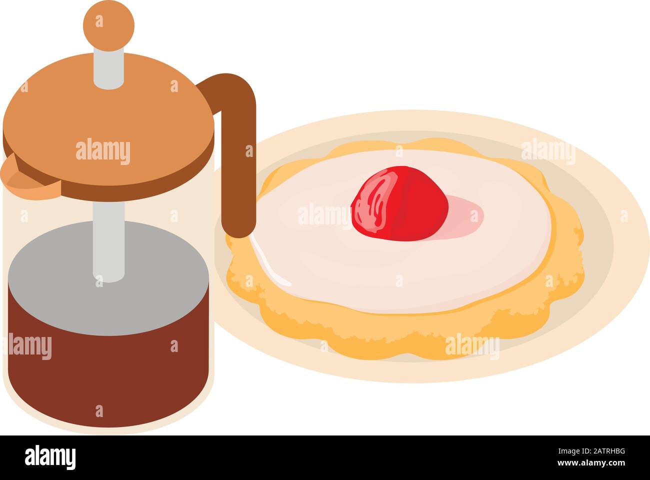 Perfect breakfast icon, isometric style Stock Vector