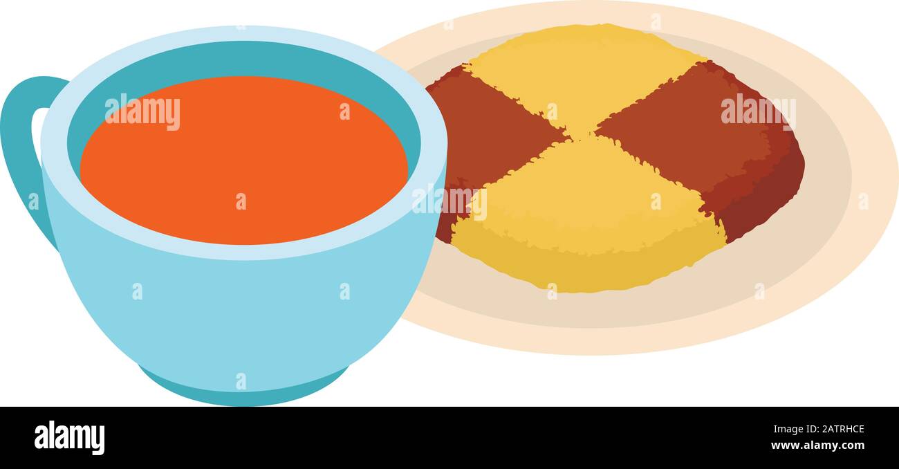 Breakfast tea icon, isometric style Stock Vector