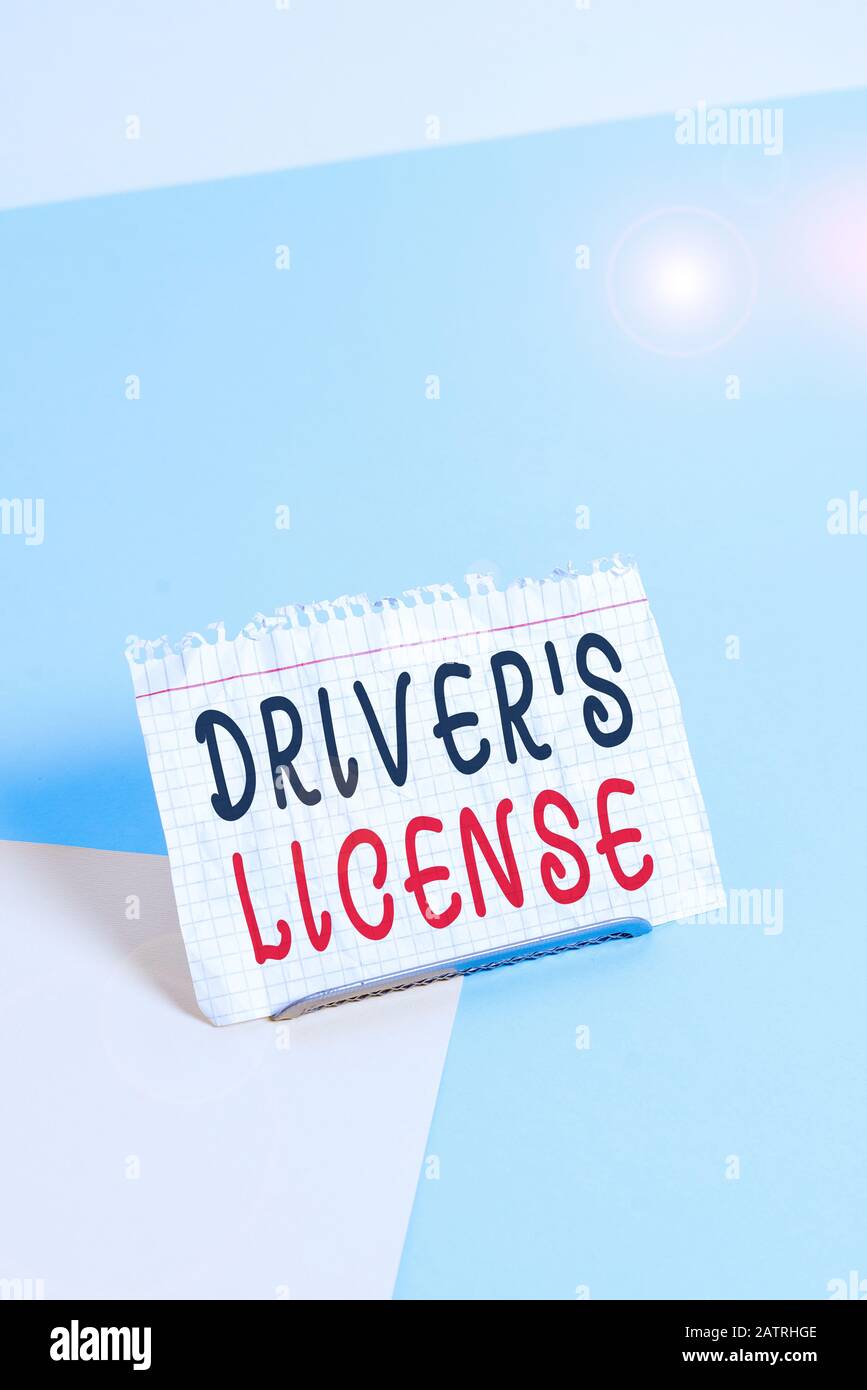Text sign showing Driver S License. Business photo text a document ...