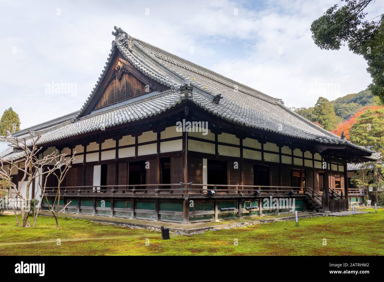 view of garden, Shoren-in  Buddhist temple in Kyoto, Japan Stock Photo