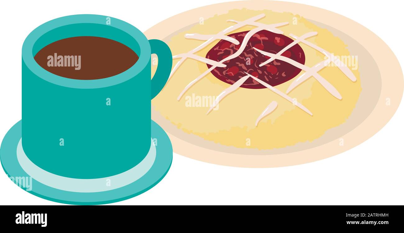 Traditional breakfast icon, isometric style Stock Vector