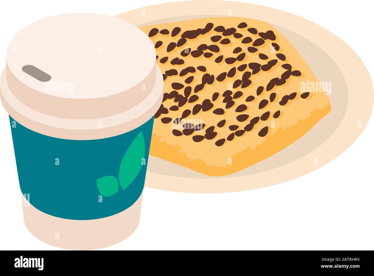 Quick breakfast icon, isometric style Stock Vector