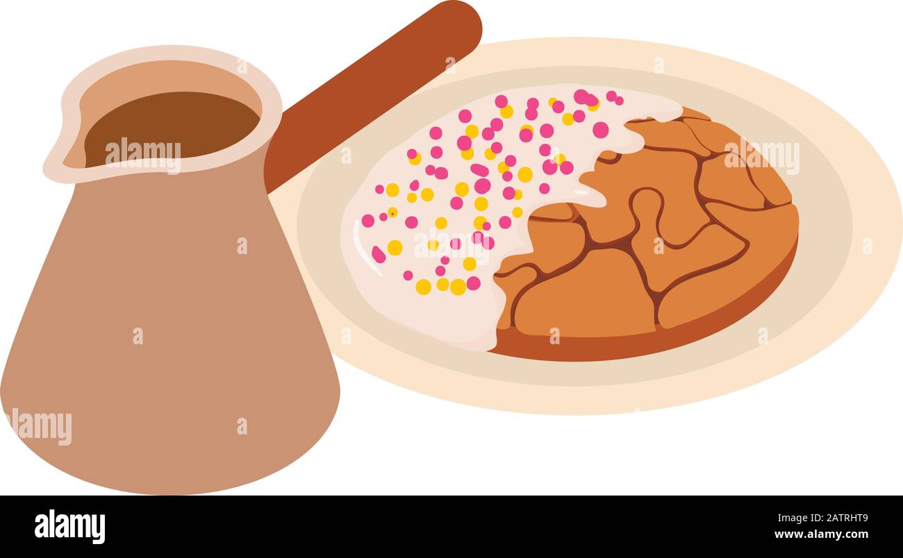 Breakfast coffee icon, isometric style Stock Vector