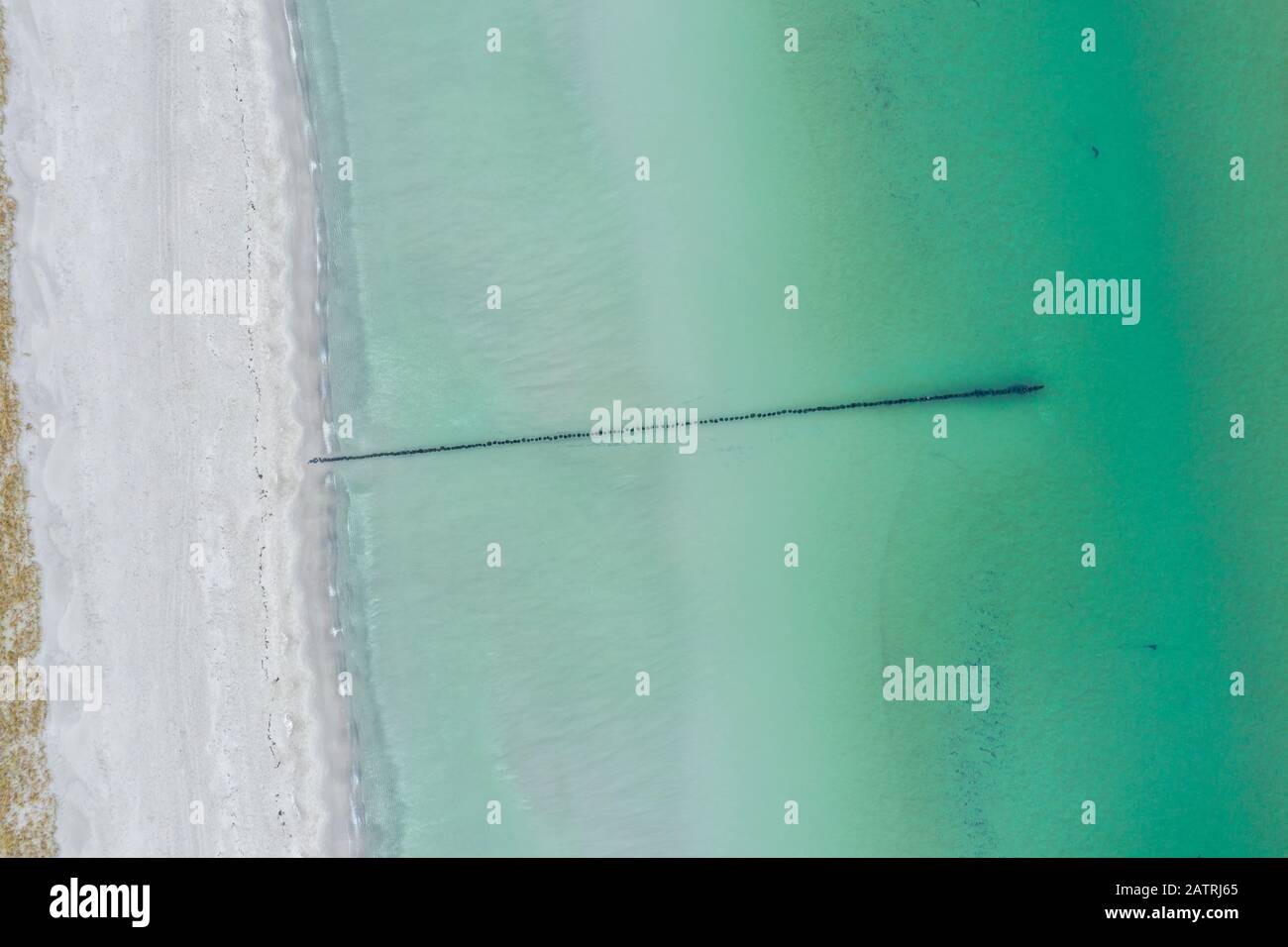 Beach between Prerow and Zingst, Baltic sea, drone shot, Mecklenburg-Western Pomerania, Germany Stock Photo
