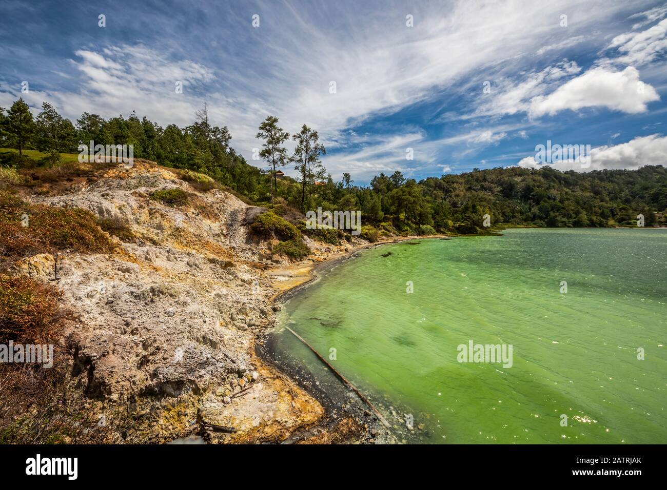 Lake Linow; North Sulawesi, Indonesia Stock Photo