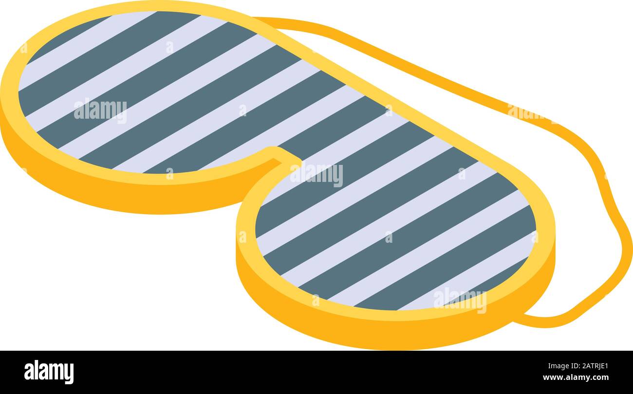 Striped sleeping mask icon, isometric style Stock Vector