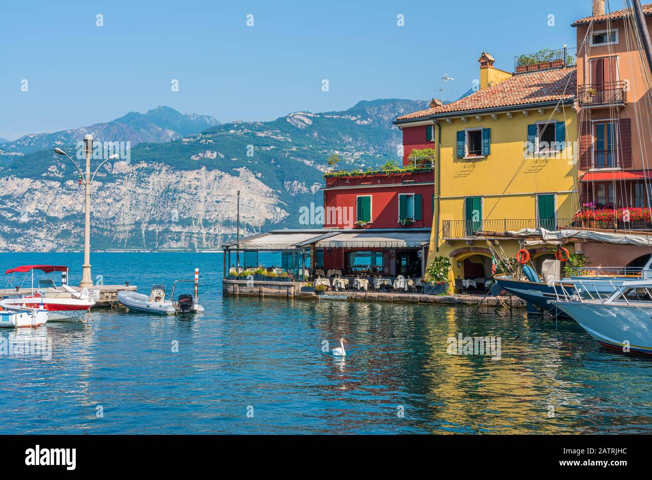 Malcesine, beautiful little town on Lake Garda. Veneto, Province of Verona, Italy. Stock Photo