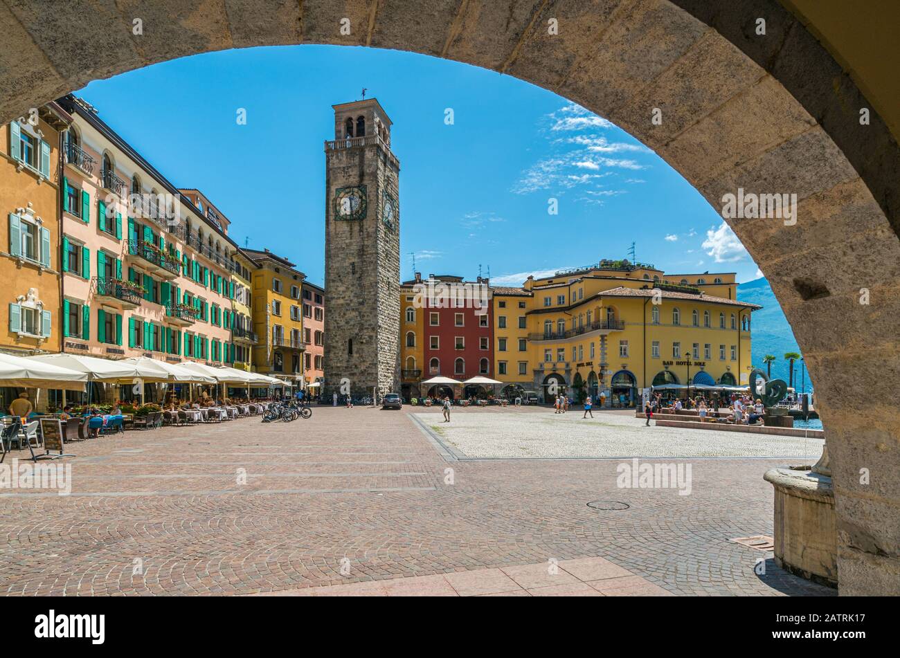 The picturesque town of Riva del Garda on Lake Garda. Province of Trento, Trentino Alto Adige, Italy. Stock Photo