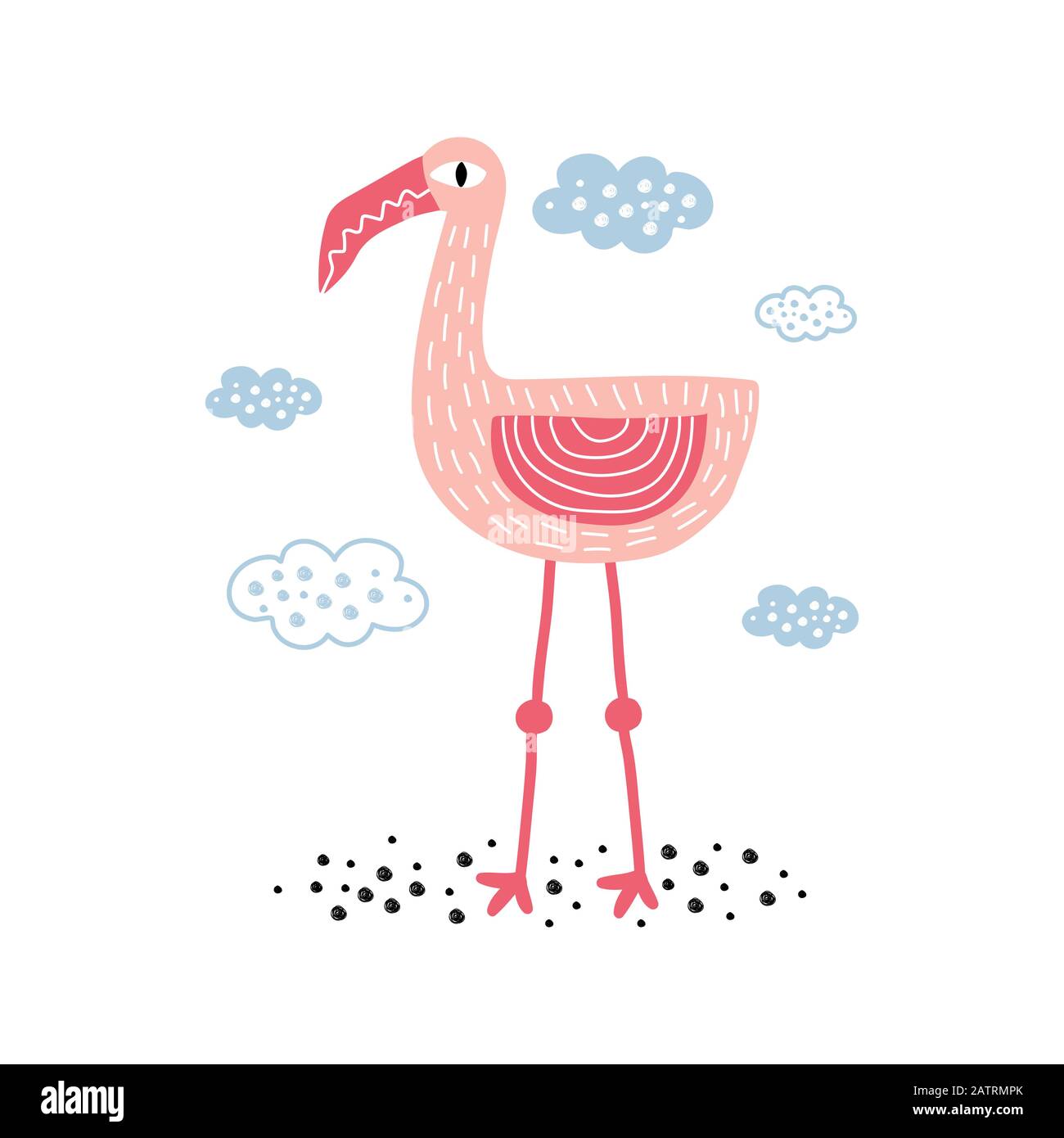 Pink Flamingo vector isolate on white background Stock Vector Image ...