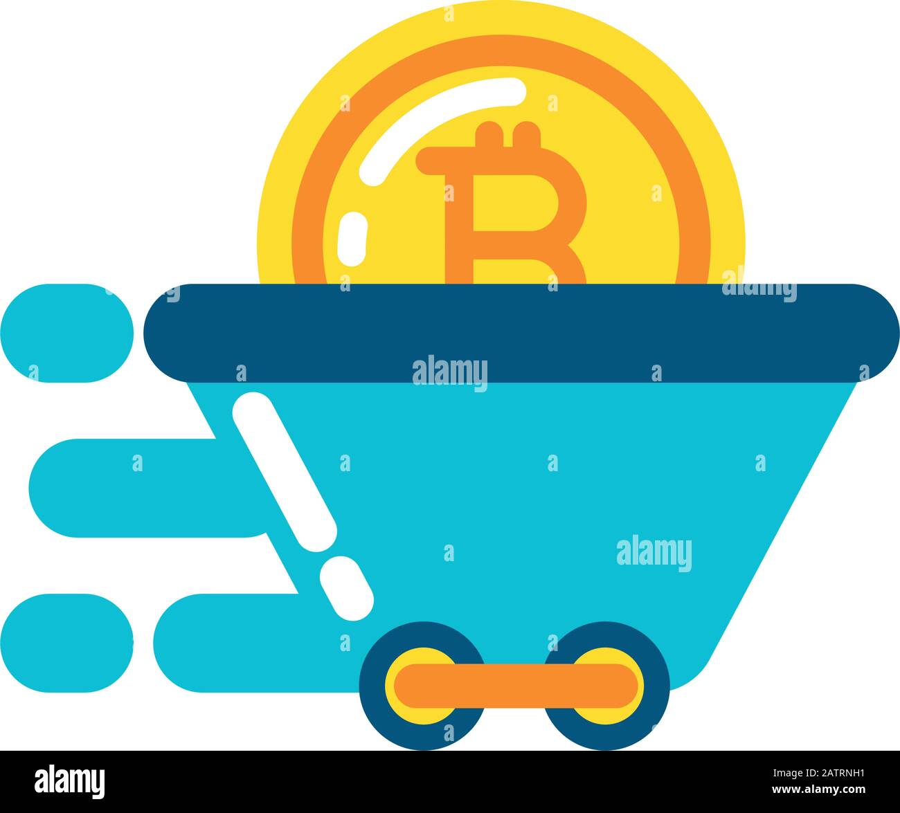 Bitcoin inside cart design of Cryptocurrency money currency exchange financial bank web