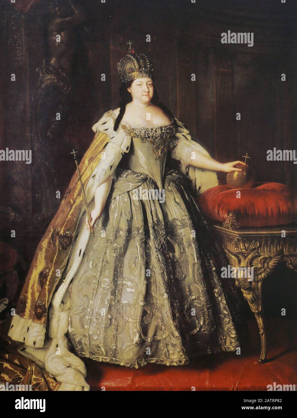 Russian Empress Anna Ioannovna. Painting by L. Caravaque, 18th century. Stock Photo