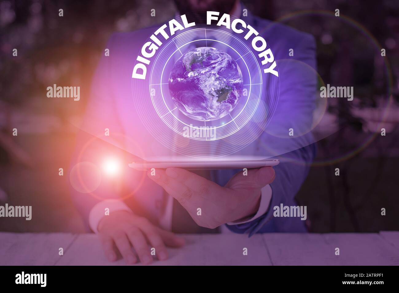 Writing note showing Digital Factory. Business concept for uses digital ...