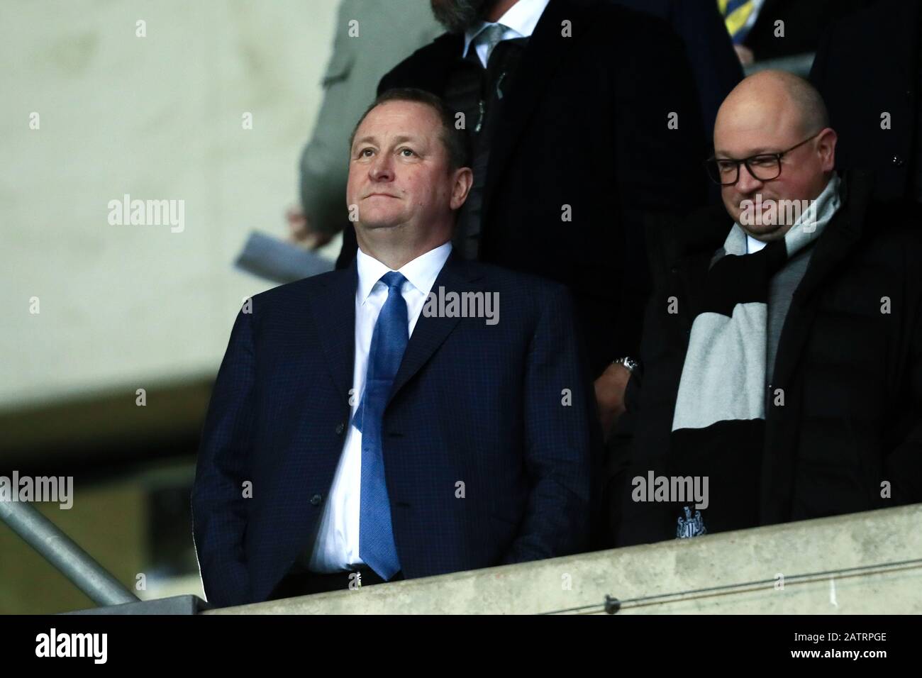 Oxford, Oxfordshire, UK. 4th Feb, 2020. Newcastle owner Mike Ashley attends the FA Cup Fourth Round replay between Oxford United and Newcastle United at the Kassam Stadium, Oxford on Tuesday 4th February 2020. (Credit: Leila Coker | MI News) Photograph may only be used for newspaper and/or magazine editorial purposes, license required for commercial use Credit: MI News & Sport /Alamy Live News Stock Photo
