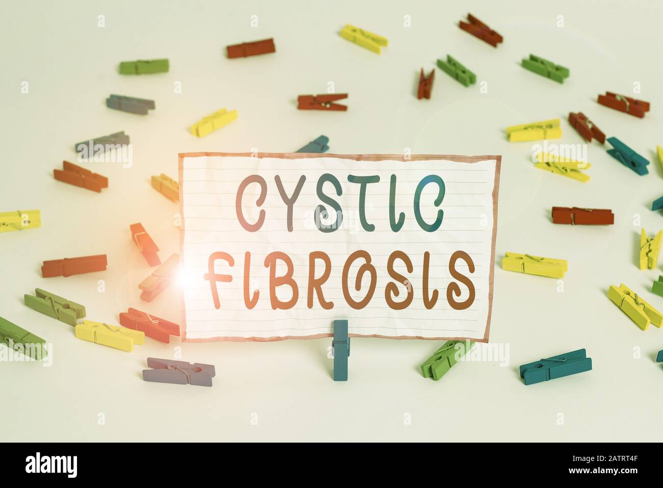 Conceptual Hand Writing Showing Cystic Fibrosis Concept Meaning A Hereditary Disorder Affecting The Exocrine Glands Colored Clothespin Papers Empty R Stock Photo Alamy