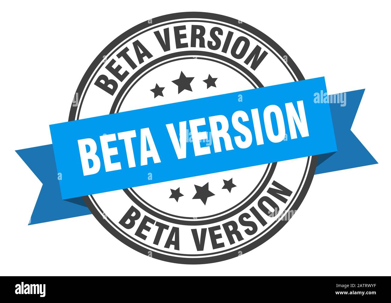 beta version label. beta versionround band sign. beta version stamp Stock Vector
