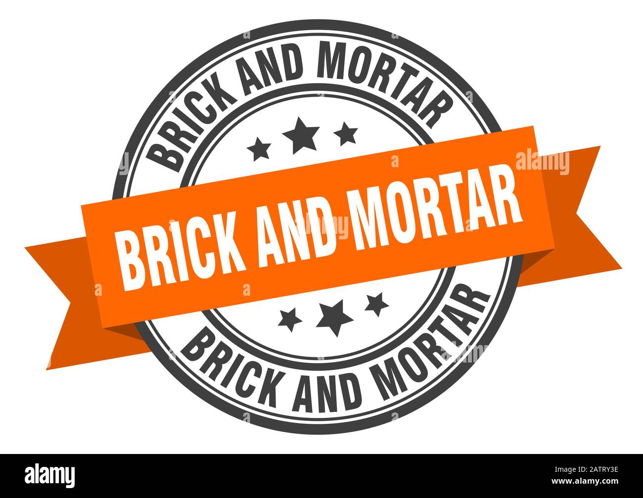Mortar Label brick and mortar label. brick and mortarround band sign. brick and ...