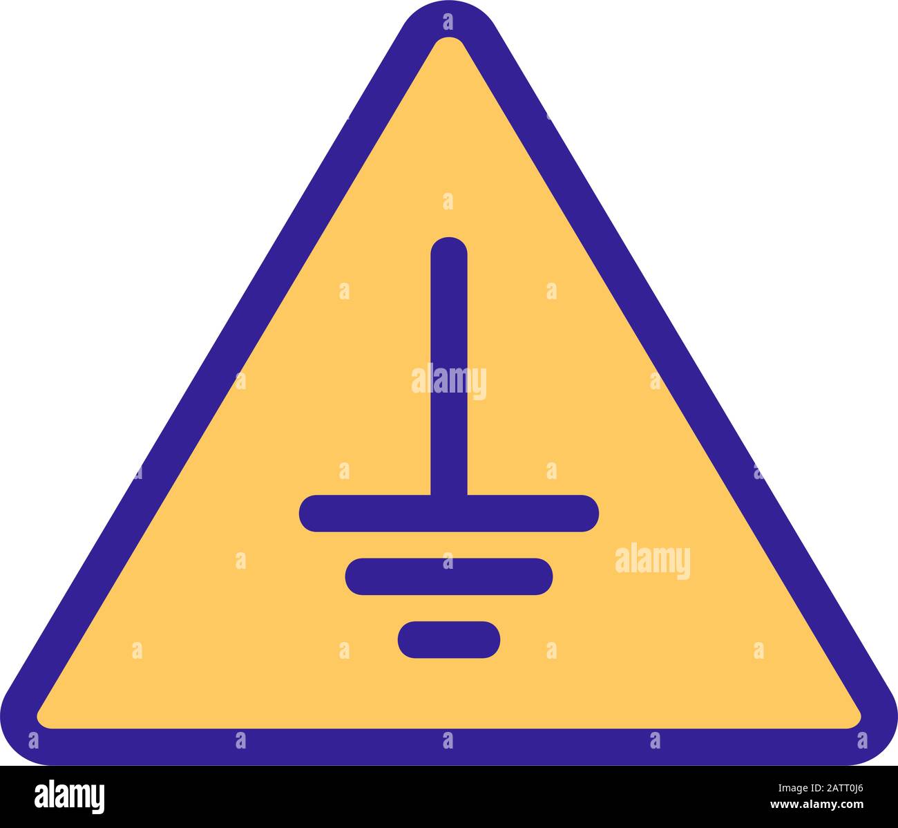 Sign carefully icon vector. Isolated contour symbol illustration Stock ...