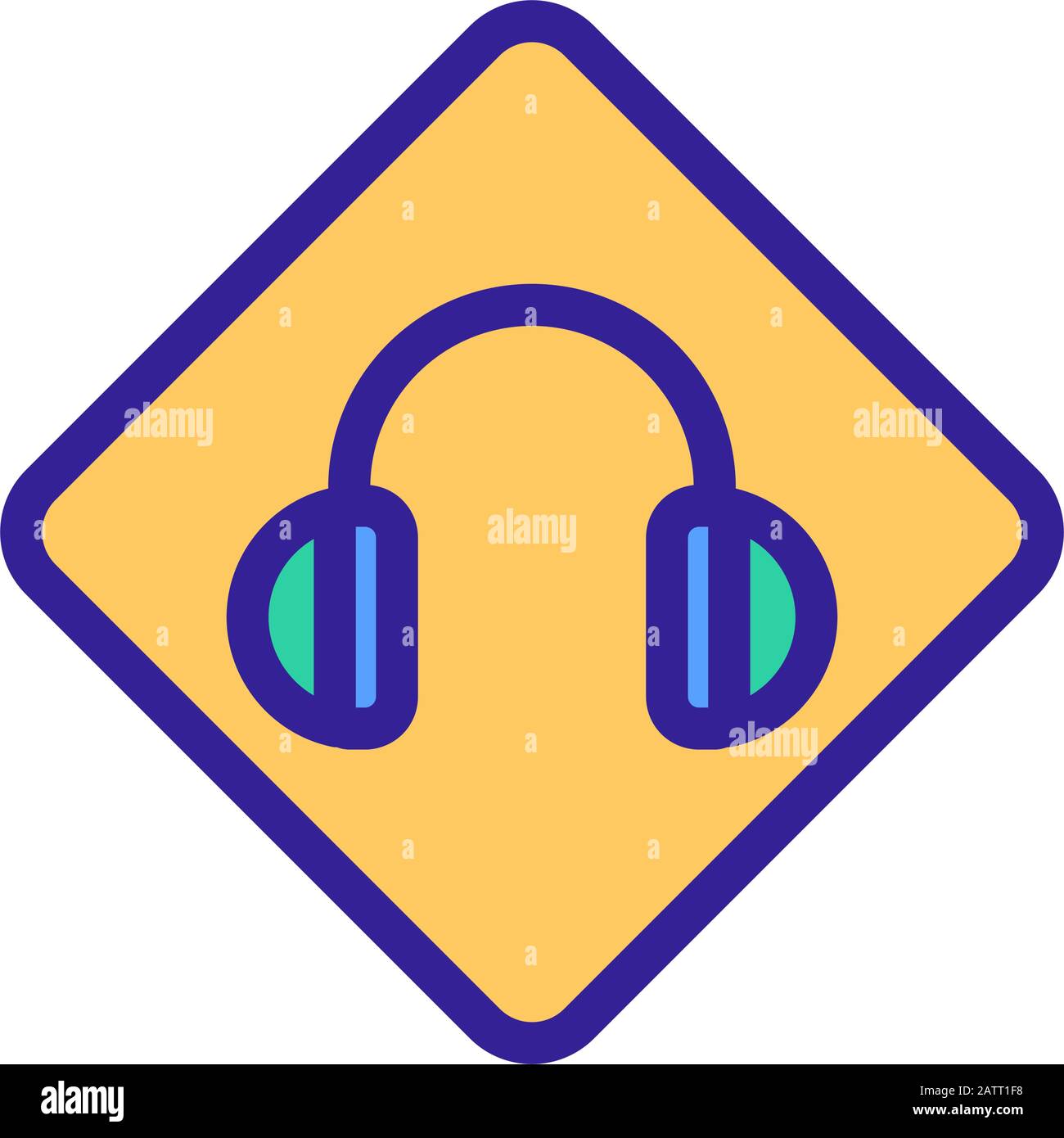 Protective headphones icon vector. Isolated contour symbol illustration Stock Vector