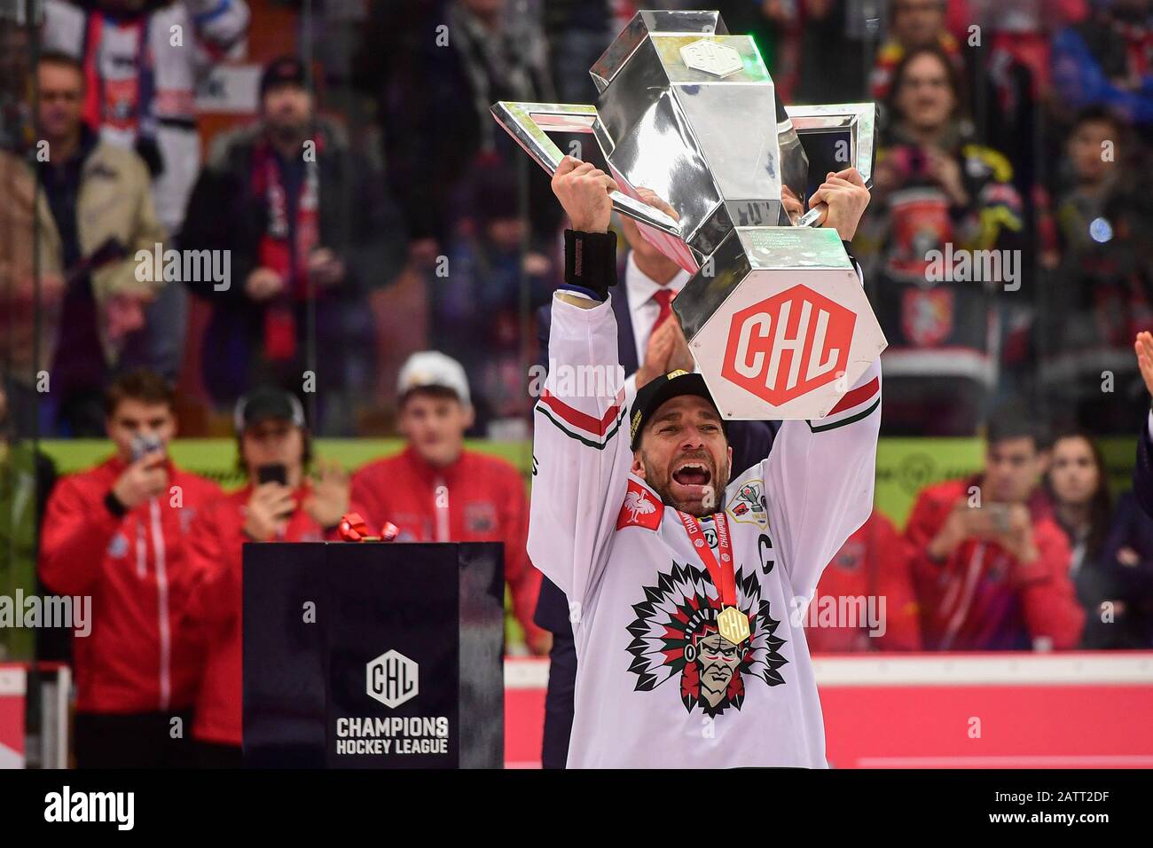 Hradec Kralove, Czech Republic. 04th Feb, 2020. The Swedish team Frolunda  won the ice hockey Champions League tonight again, for the fourth time in  five years, when it defeated Hradec Kralove 3-1