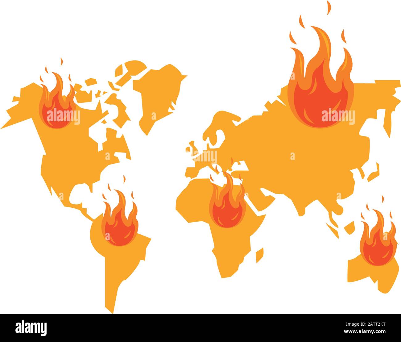 world planet earth maps with fire flame Stock Vector Image & Art - Alamy