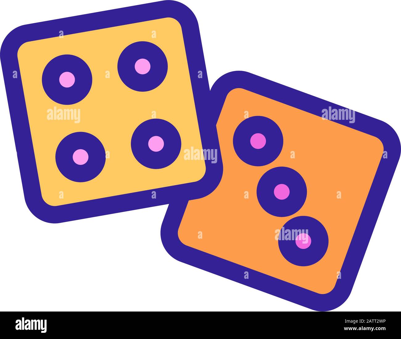 Game dice icon vector. Isolated contour symbol illustration Stock