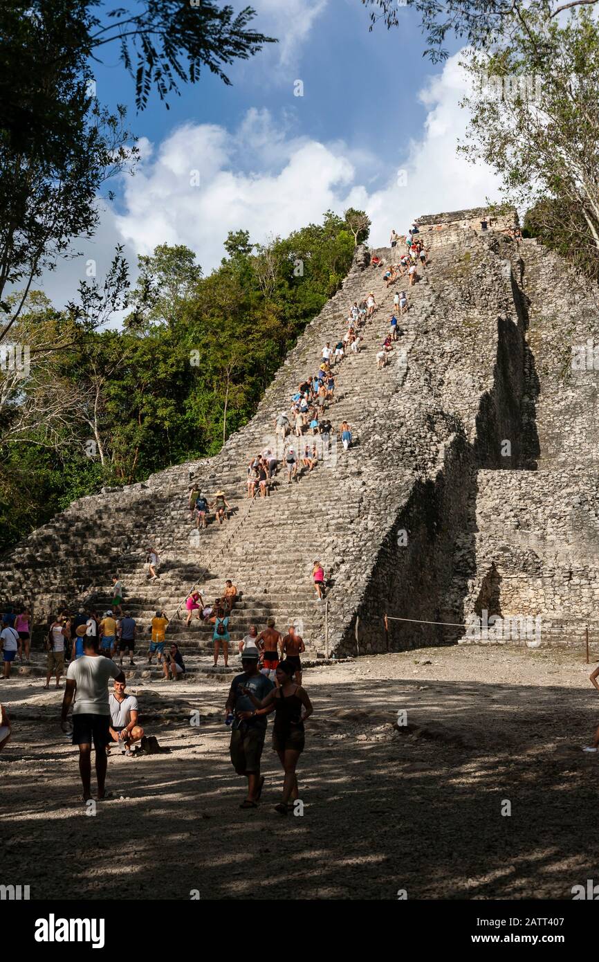 The ancient Mayan Ruins at Coba, Quintana Roo, Mexico. Stock Photo