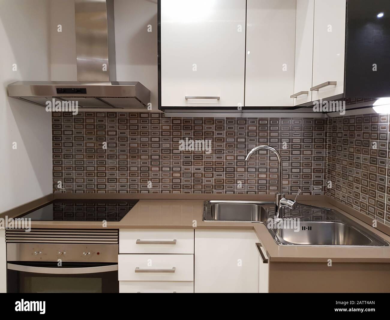 Small and modern kitchen interior Stock Photo Alamy