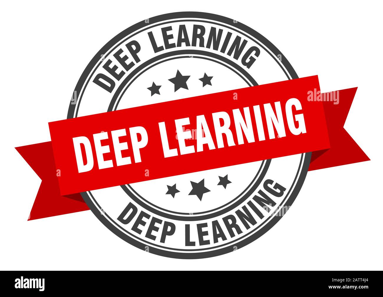 deep learning label. deep learninground band sign. deep learning stamp Stock Vector