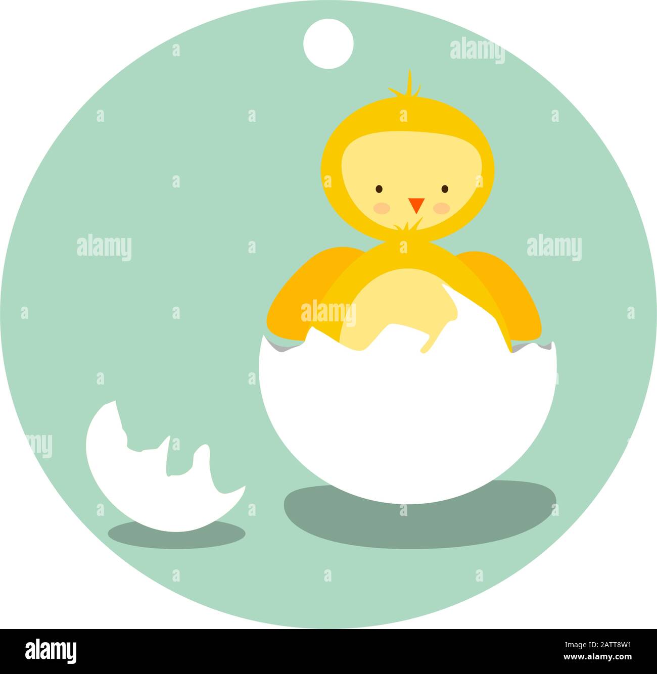 Vector of a Easter chicken in a circle Stock Vector