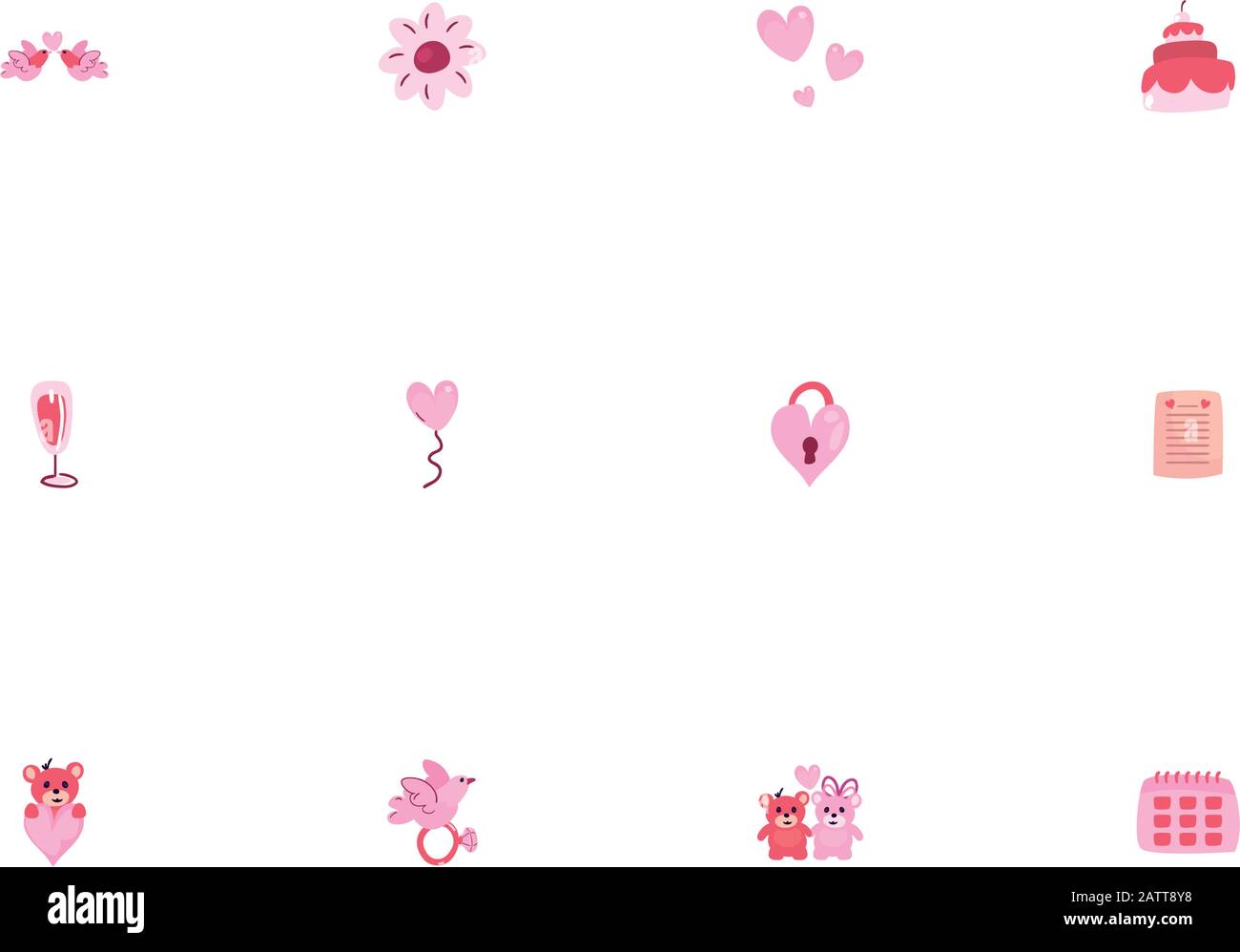Icon set design of Love happy valentines day wedding passion romantic ...