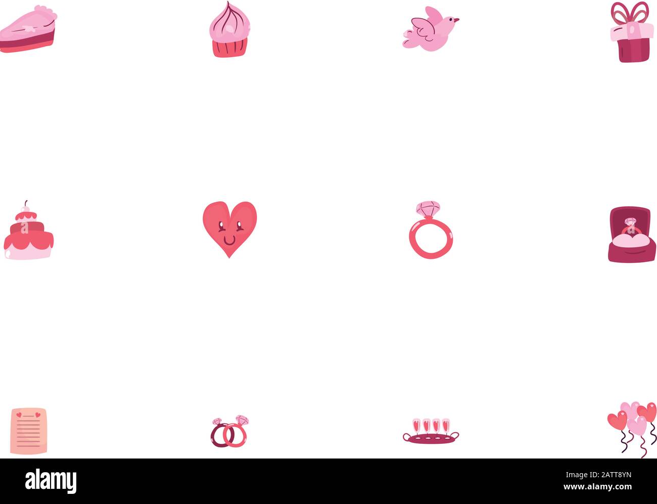 Icon set design of Love happy valentines day wedding passion romantic ...
