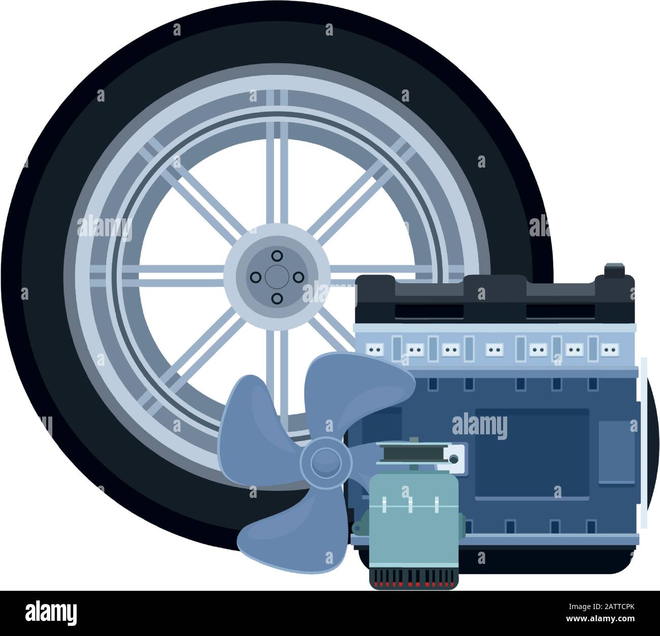 car tire with engine parts icon, colorful design Stock Vector Image