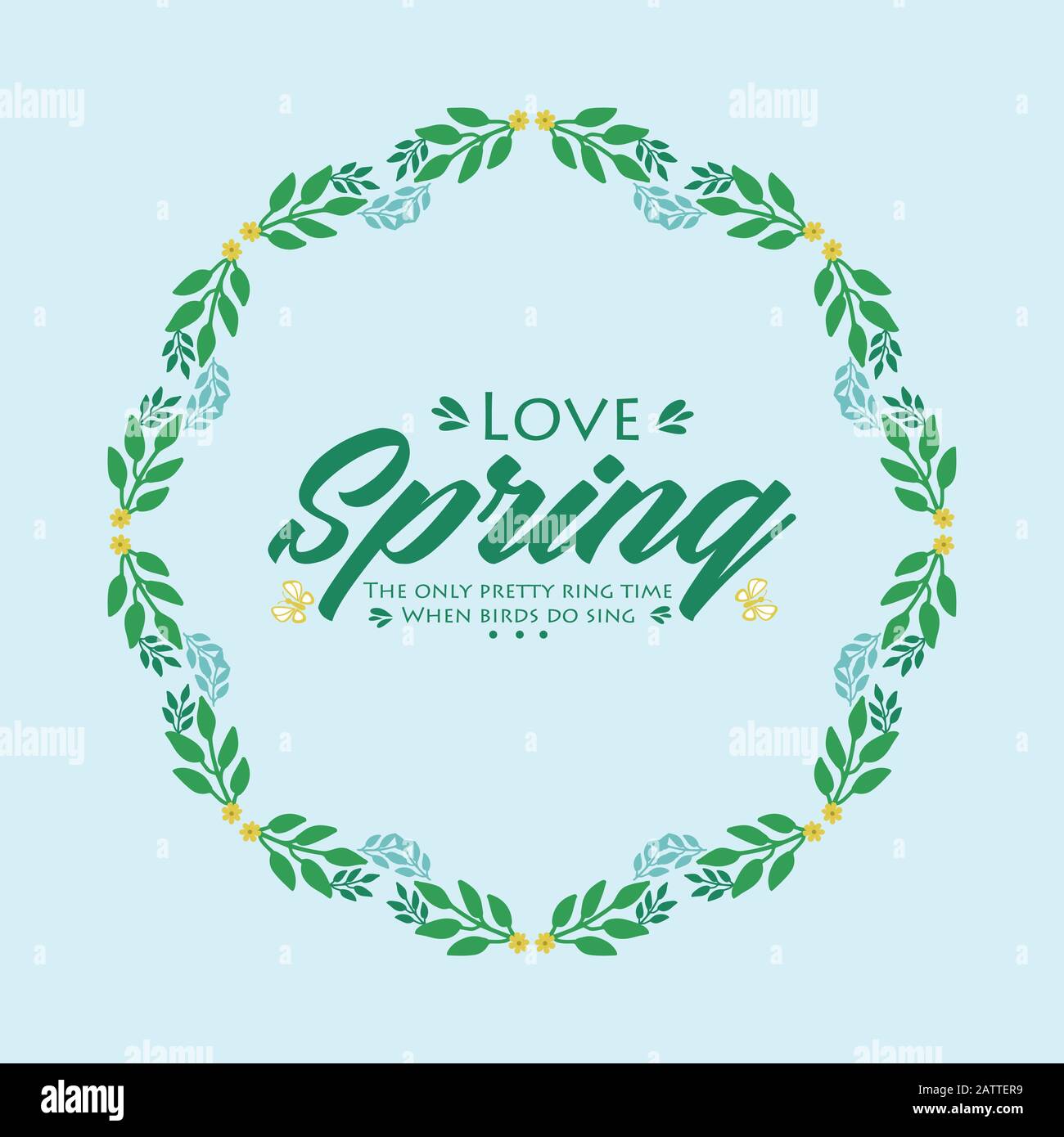 The love spring card design, with elegant pattern of leaf and flower ...