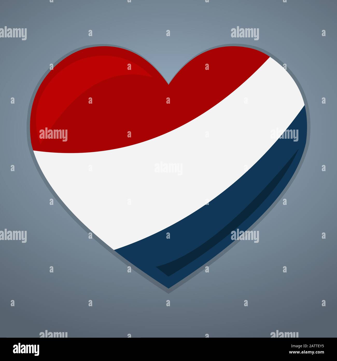 heart with netherlands flag vector symbol illustration Stock Vector