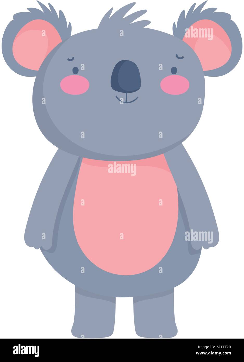 cute koala animal cartoon character on white background vector ...