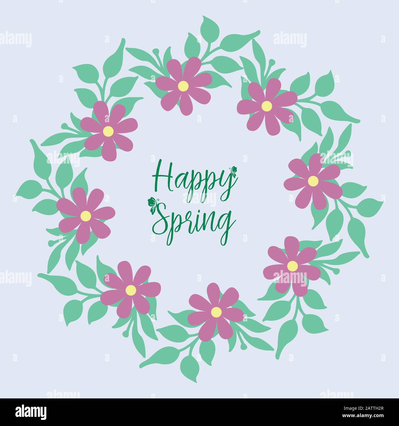 Happy spring greeting card design, with unique pattern of leaf and ...