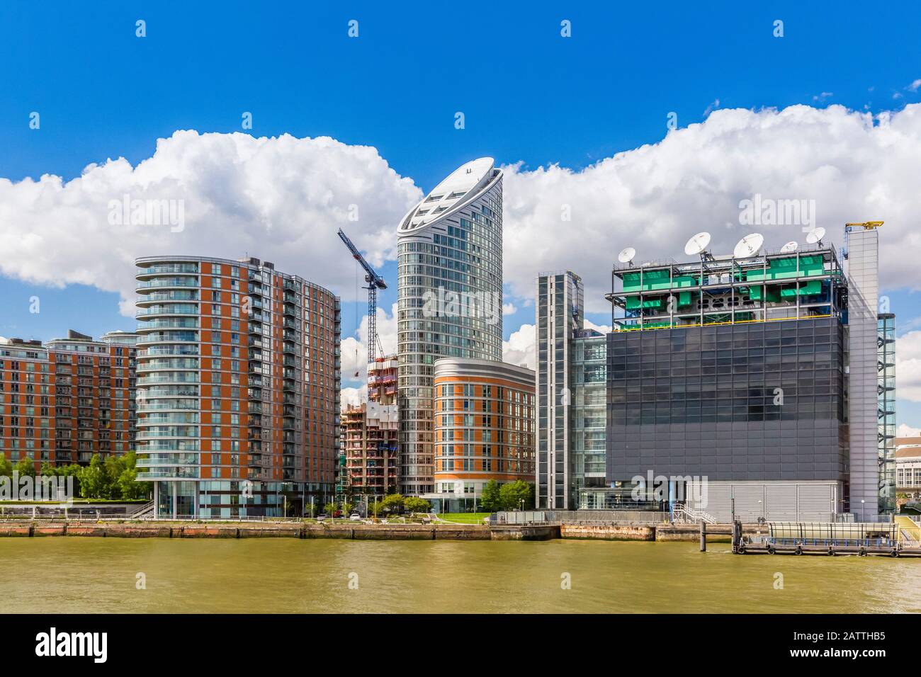 Modern architecture and skyscrapers of The Docklands, Isle of Dogs, London, England, United Kingdom Stock Photo