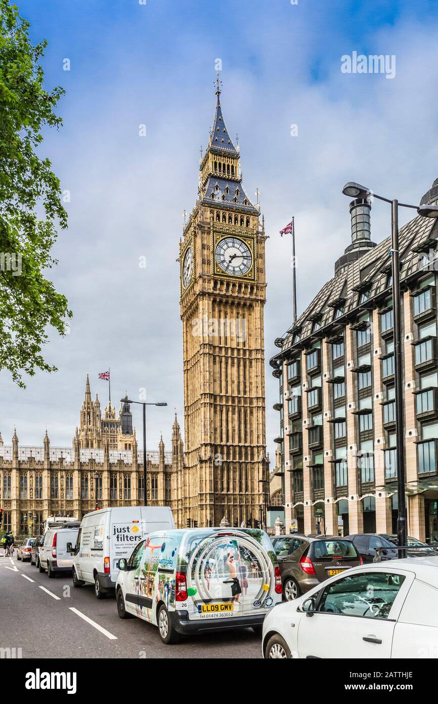 The Palace of Westminster, including the Clock Tower, Big Ben, London, England, United Kingdom Stock Photo