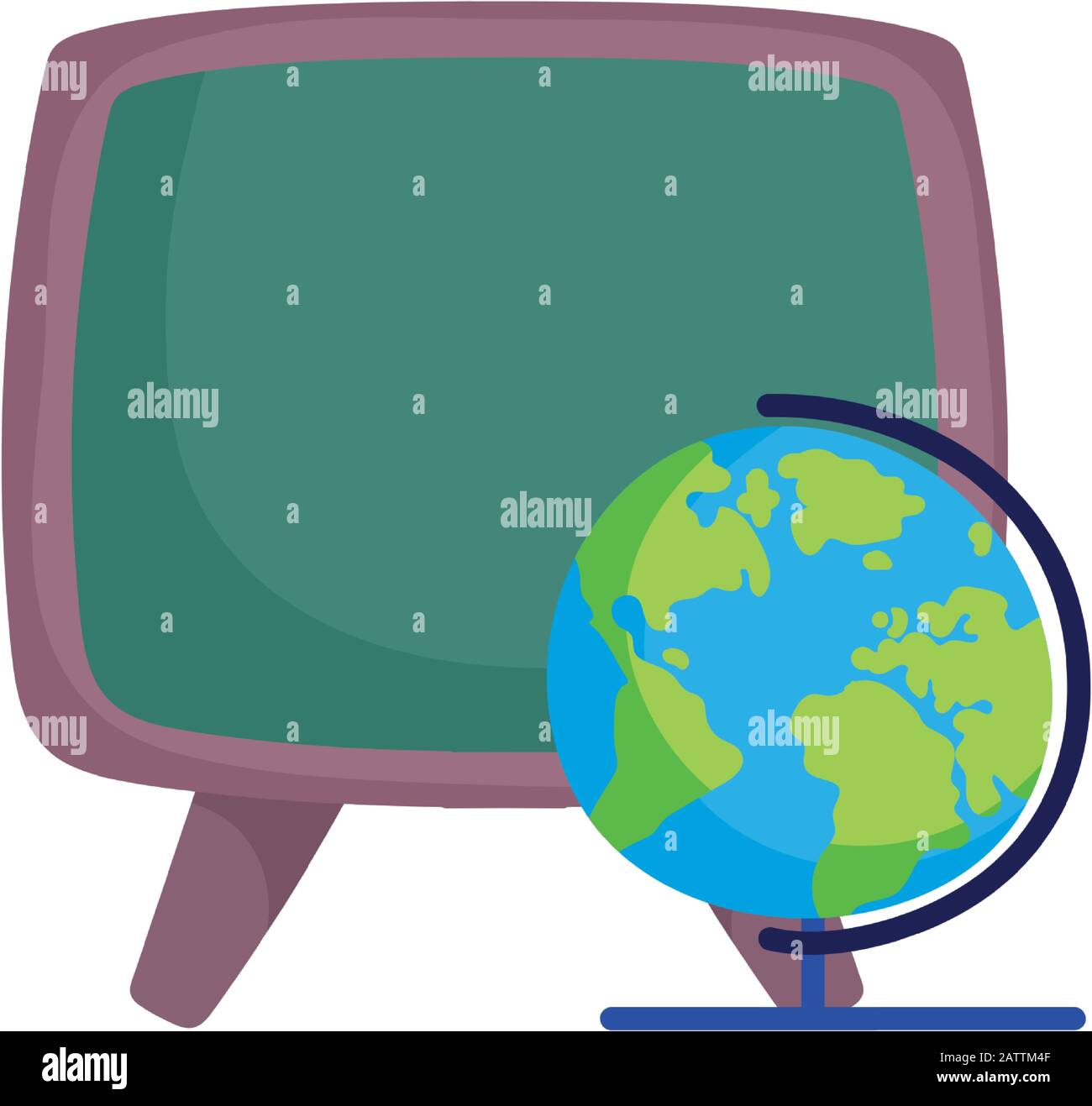back to school education chalkboard and globe map class vector ...